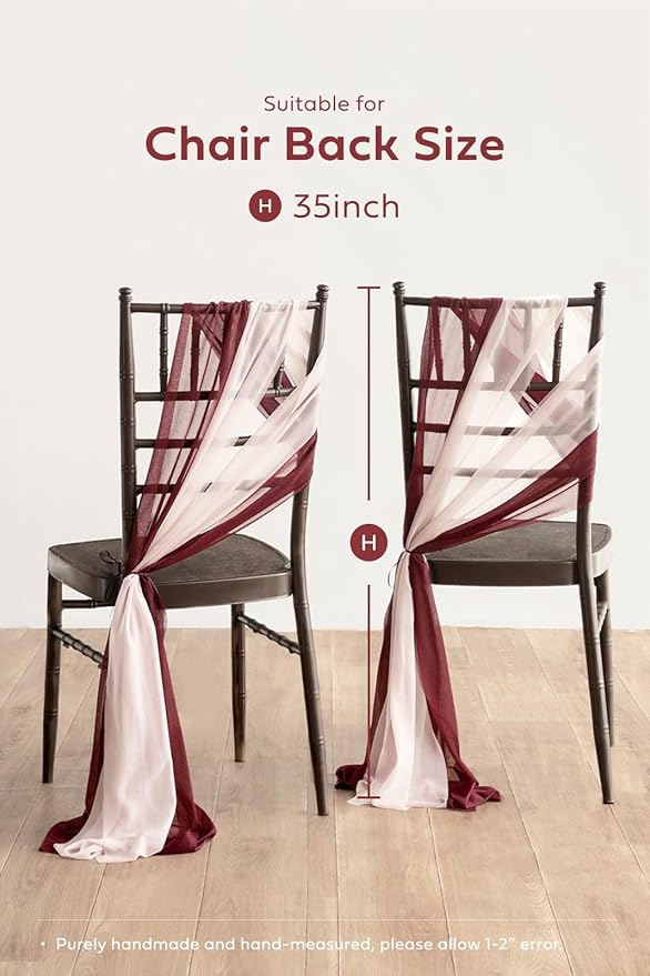 Ling's moment Wedding Chair Sashes Cover Aisle Decorations Draping Fabric - Image 6