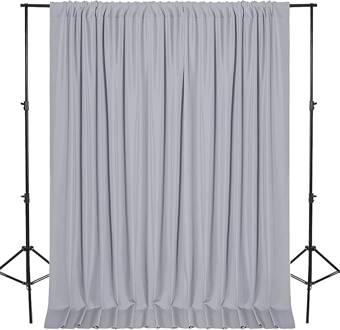 DWCN 10x8 FT Silver Gray Backdrop Curtains by DWCN