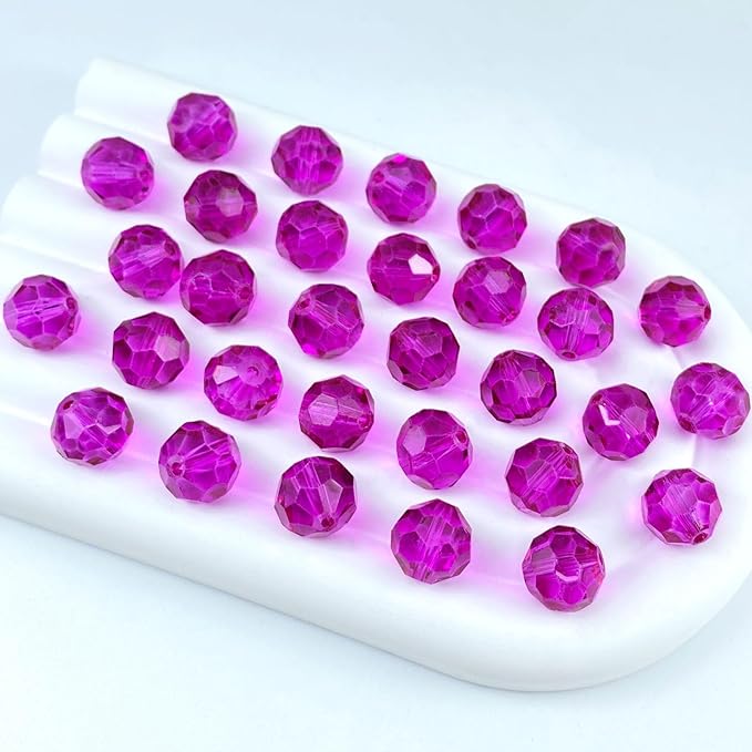200 PCS 6mm Crystal Glass Beads Round Multiple Faceted Loose Spacer Glass Beads by Tingoons