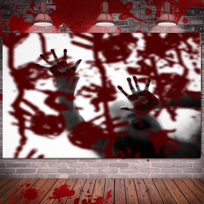 QGHOT Halloween Tapestry Wall Hanging, Scary Bloody Backdrop Horror Tapestry - Image 4