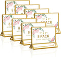 Smarpau 7x5 Gold Acrylic Sign Holder, 8 Pack Double Sided Holders Menu Holder by Smarpau