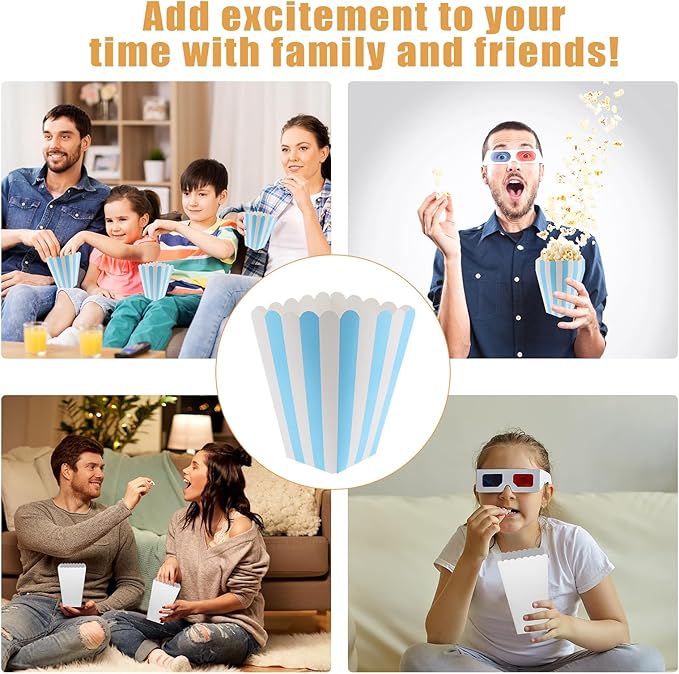 50 Pcs Popcorn Boxes Mini Paper Popcorn Box Cardboard Popcorn Container - Image 3