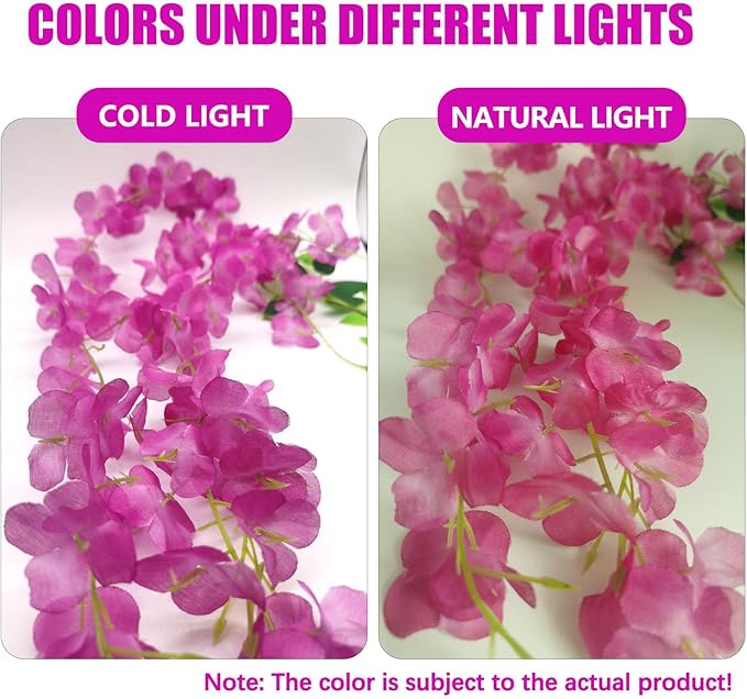 5 Pack Purple Red Wisteria Hanging Flowers, 3.44 Ft Fake Hanging Flowers - Image 5