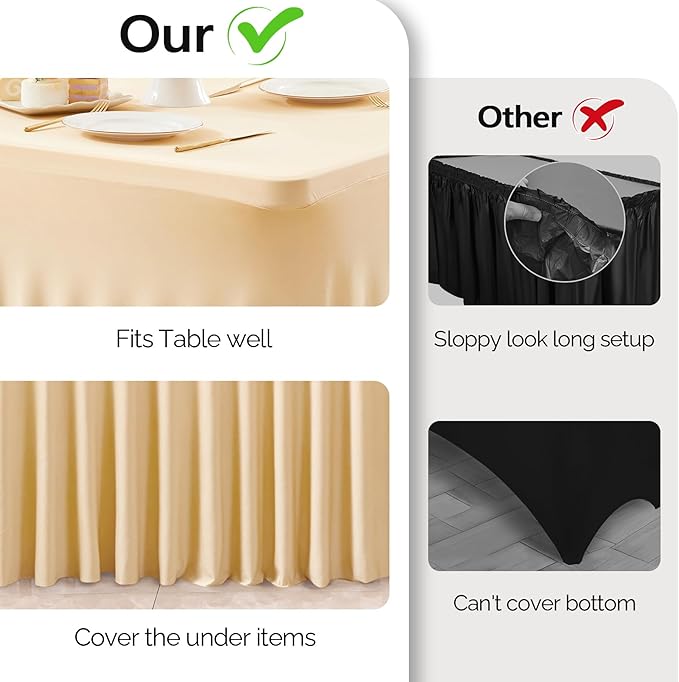 2 Pack Champagne Spandex Table Clothes - Image 7