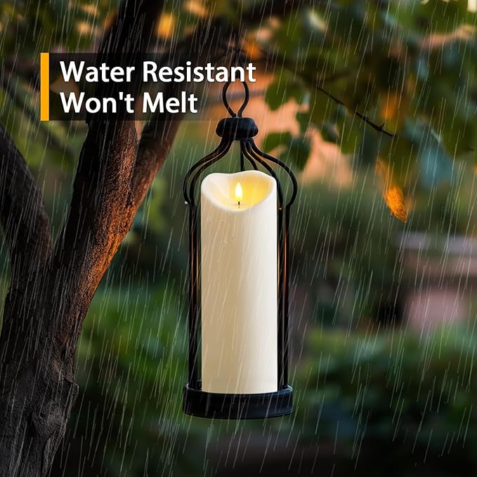 Amagic 4” x 12” Large Waterproof Outdoor Flameless Candles, Battery Operated - Image 2