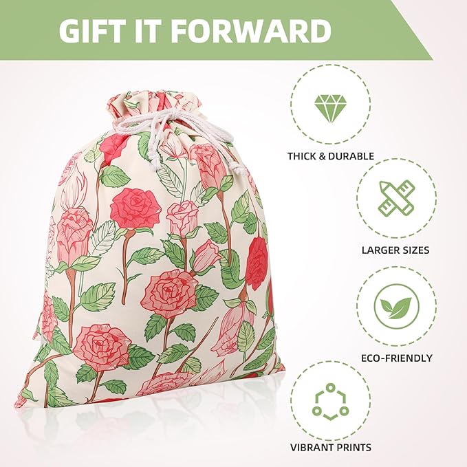 Drawstring Gift Bags, Extra Large 24"x 20" | Premium Canvas Storage Bags | - Image 3