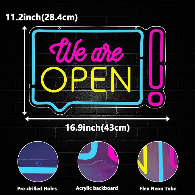 Open Neon Sign for Business, We Are Open Led Neon Light Signs for Store Shop - Image 3