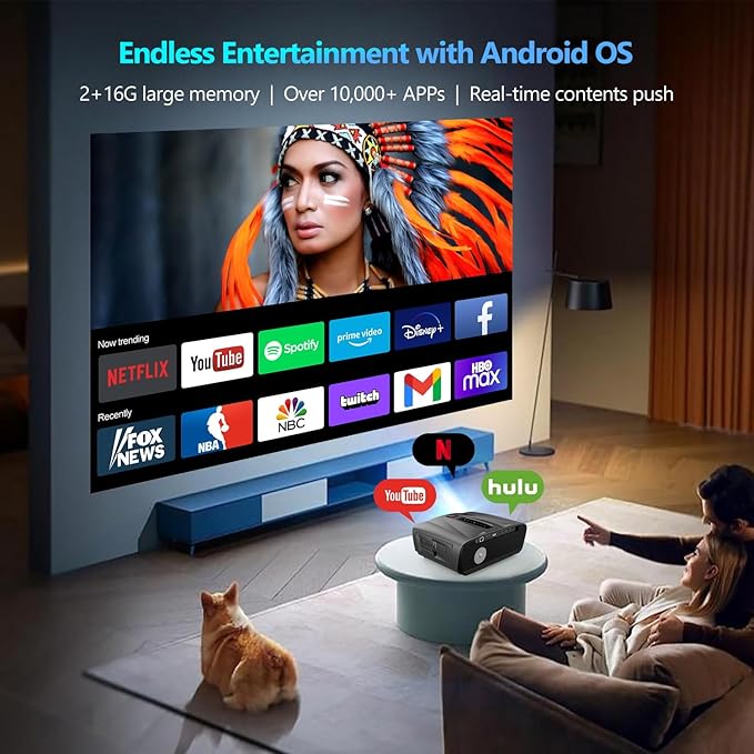 Ultra HD 4K Projector Auto Focus HDR WiFi6, Smart LED WiFi Bluetooth Projector - Image 5