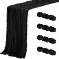 Aktor 4 Pack Black Table Runner Boho Cheesecloth Table Runner Semi Sheer Gauze by Unknown