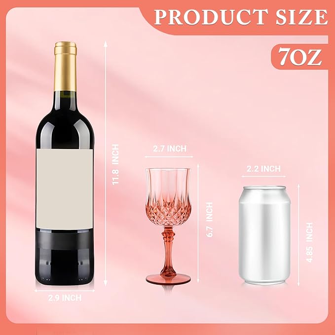 Plastic Wine Glasses，Plastic Goblets Vintage Style Cordial Drinking Glasses - Image 3