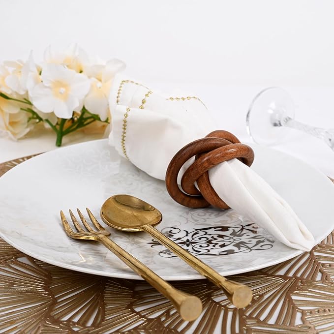 Three Ring Napkin Rings Set of 8, Decorative Handcuff Serviette Ring, Napkin - Image 9