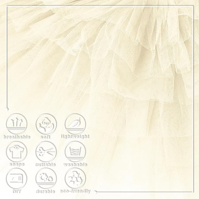 Ivory Tulle Fabric Roll 6 Inch X 300 FT Matte Tulle Ribbon Netting Mesh Spool - Image 3