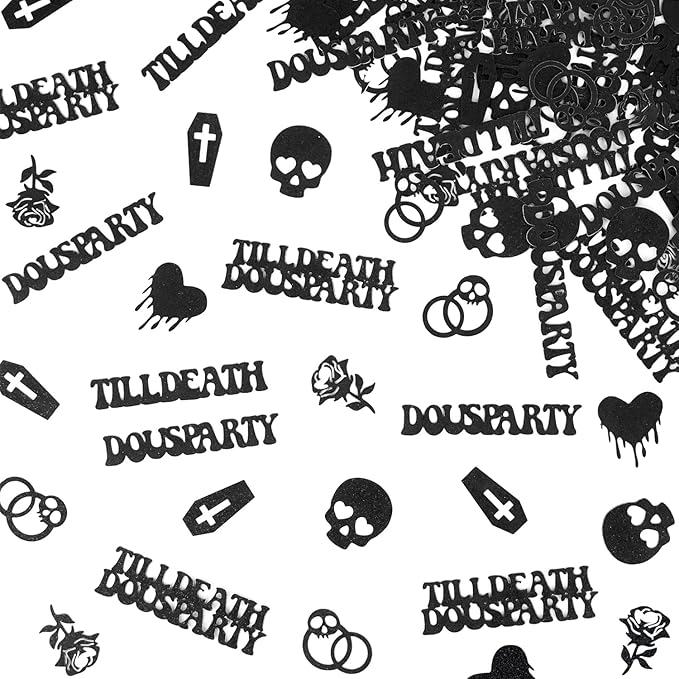 Till Death Do Us Party Confetti, Glitter Halloween Bachelorette Party Table - Image 2