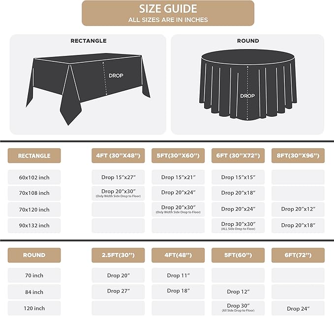 Fitable 10 Pack Rectangle Tablecloths: Stain Resistant Wrinkle Free Fabric - Image 5