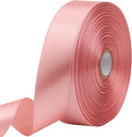 Rose Gold Solid Satin Ribbon 1 Inch 50 Yards Solid Polyester Fabric Ribbon by Riunbb