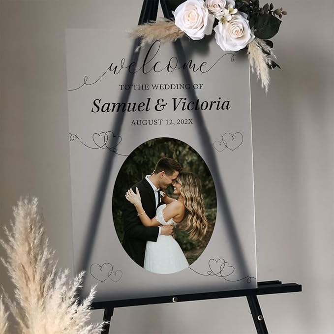Personalized Wedding Photo Acrylic Welcome Sign – Custom Picture Board - Image 5