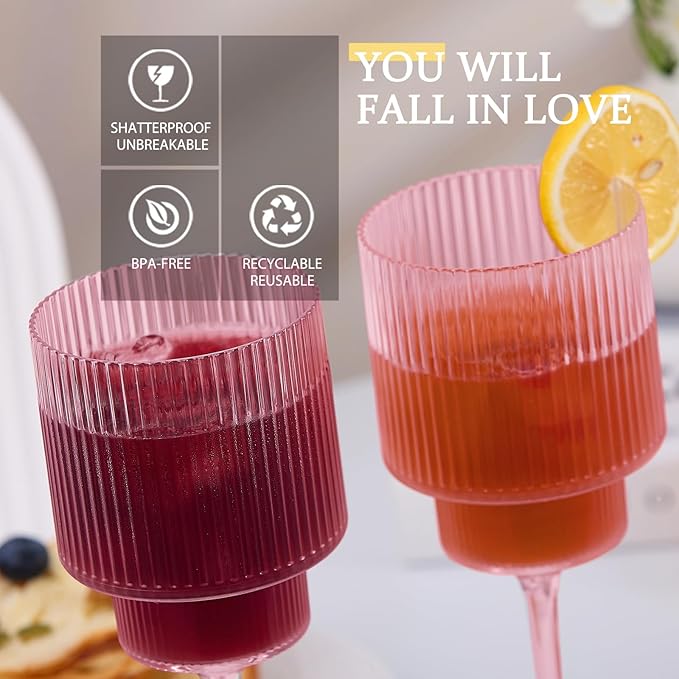 Plastic Goblets Wine Glasses - 12Oz Acrylic Wine Glasses Origami Unbreakable - Image 3