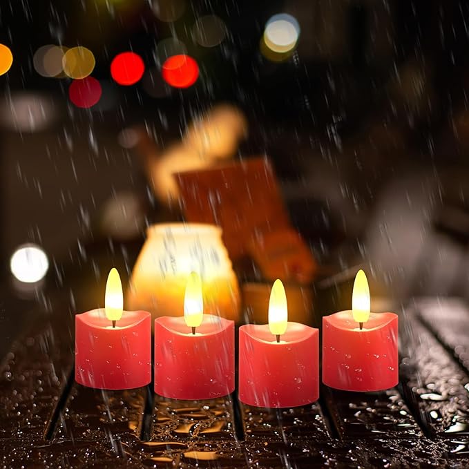 HL Rechargeable Waterproof Tea Lights, 100H+ Highly Bright Led Flameless Candles - Image 2