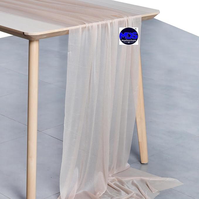 MDS 15 Pack 10ft Chiffon Table Runner 29 x 120 Inches Sheer Wedding Runner - Image 2