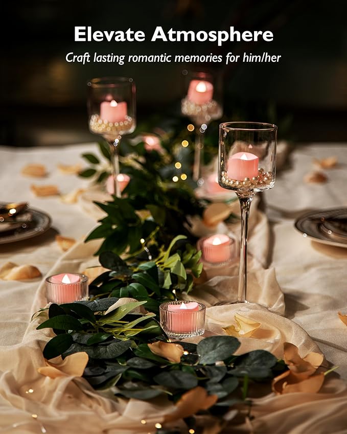 Homemory Pink Tea Lights Candles Battery Operated, 200+Hour Flameless - Image 3
