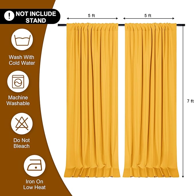 DWCN 10x7 FT Backdrop Curtains for Parties, Photography Backdrop Drapes - Image 2