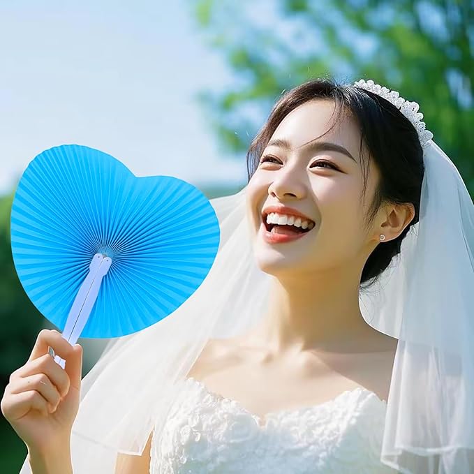 12 Packs Decorative Paper Folding Hand Fans Handheld - Image 3
