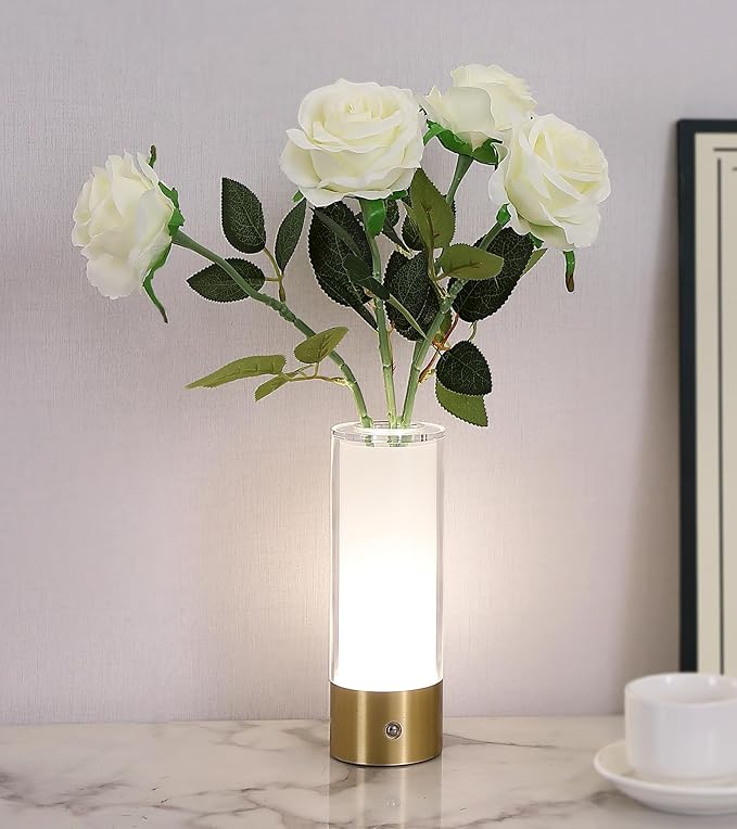 Flower Night Light, Touch Vase Lamp, Rechargeable Cordless Table Lamp, Home by AIHYING