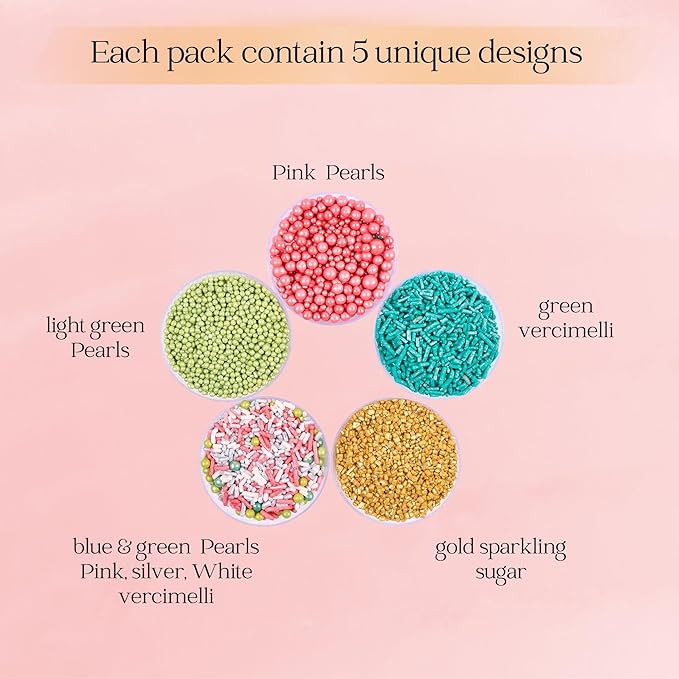 Confect Cool Mom Sprinkles Mix – 5 Pack Assorted Cake & Cupcake Decorations - Image 2