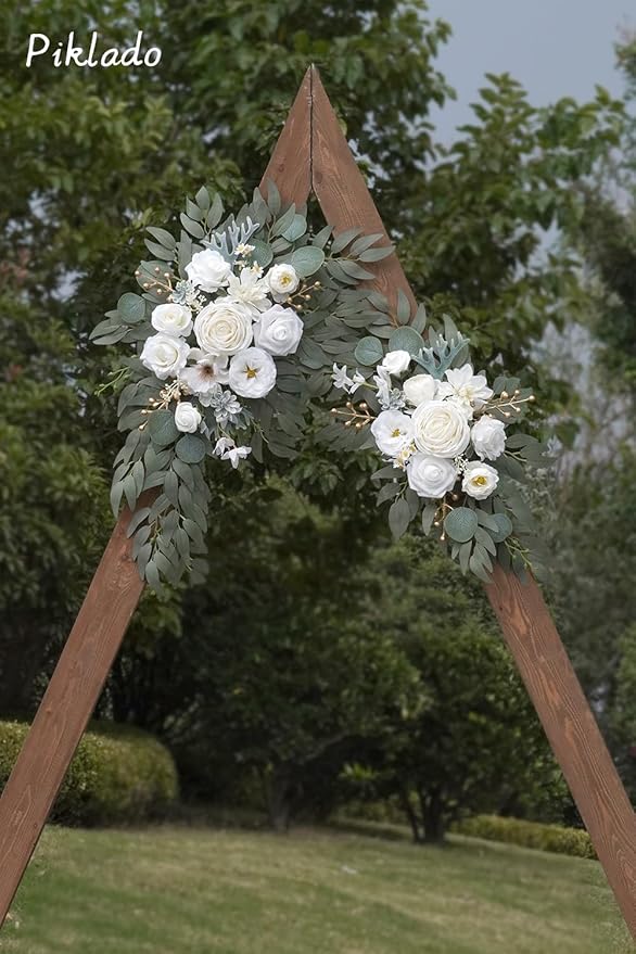 Faux Arch Flower Swag Set of 2 for Wedding Welcome Signs Floral Swag Wedding - Image 6