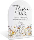 Wedding Signs for Ceremony and Reception, Boho Floral Acrylic Flower Bar Sign by Unknown