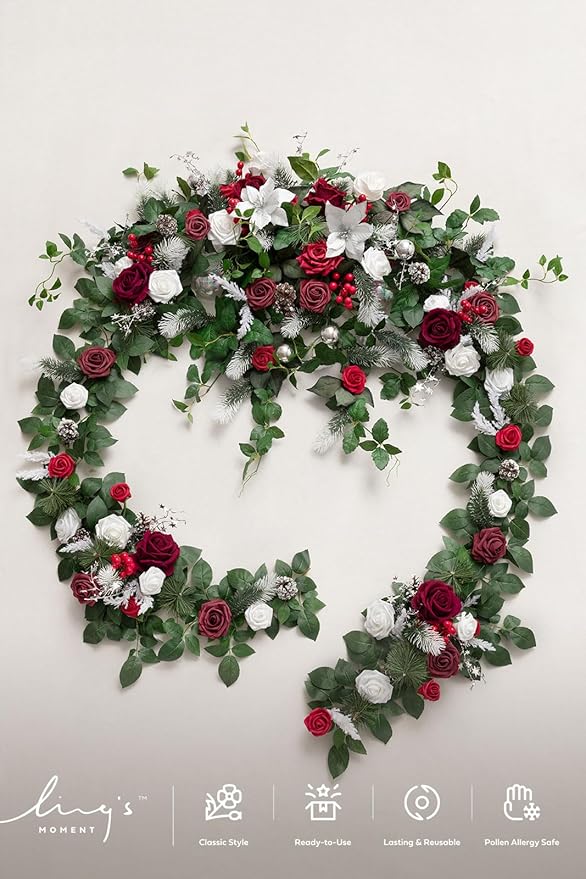 Ling's moment 9FT Eucalyptus and Willow Leaf Garland - Image 5