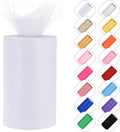 Glitter Tulle Rolls 6” by 50 Yards Sparkle Tulle Fabric Ribbon Sequin Tulle by ICOSHOW