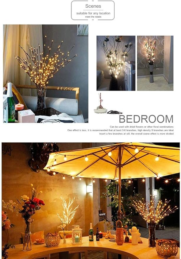 DK177 6 Pack Led Branch Light Battery Operated Lighted Branch Vase Filler - Image 5