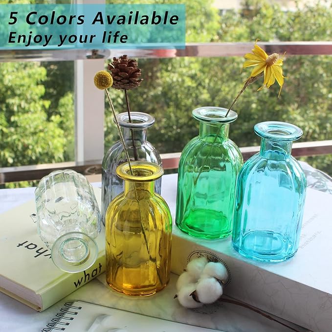 Bud Vases Set of 6 Small Glass Vase - Image 4