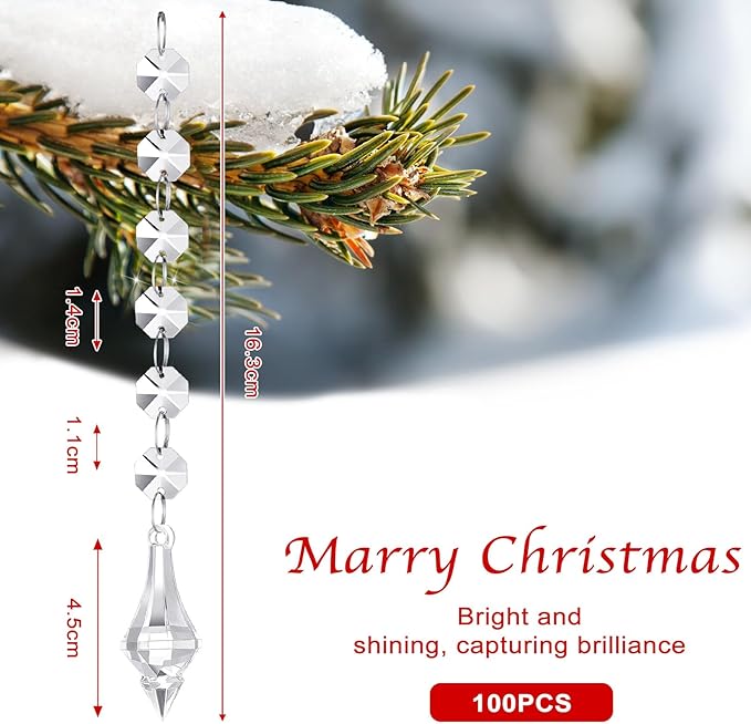 Nuenen 100 Pcs Acrylic Hanging Crystals - Image 2
