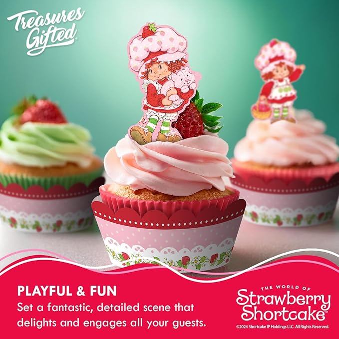 Treasures Gifted Officially Licensed Strawberry Shortcake Cake Decorations - Image 4