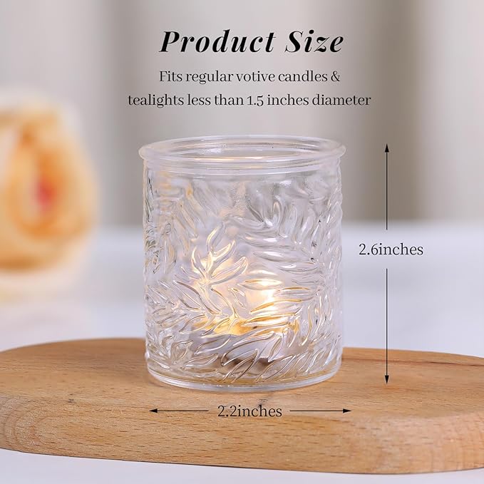 24 pcs Clear Votive Candle Holders, Glass Candle Holders - Image 2
