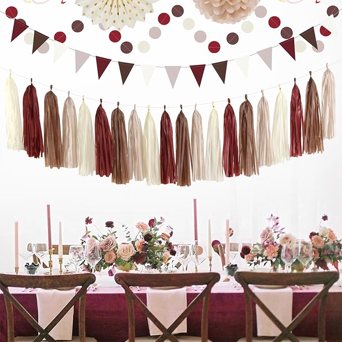 Brown Burgundy Champagne Dusty-Pink Party-Decorations - Image 5