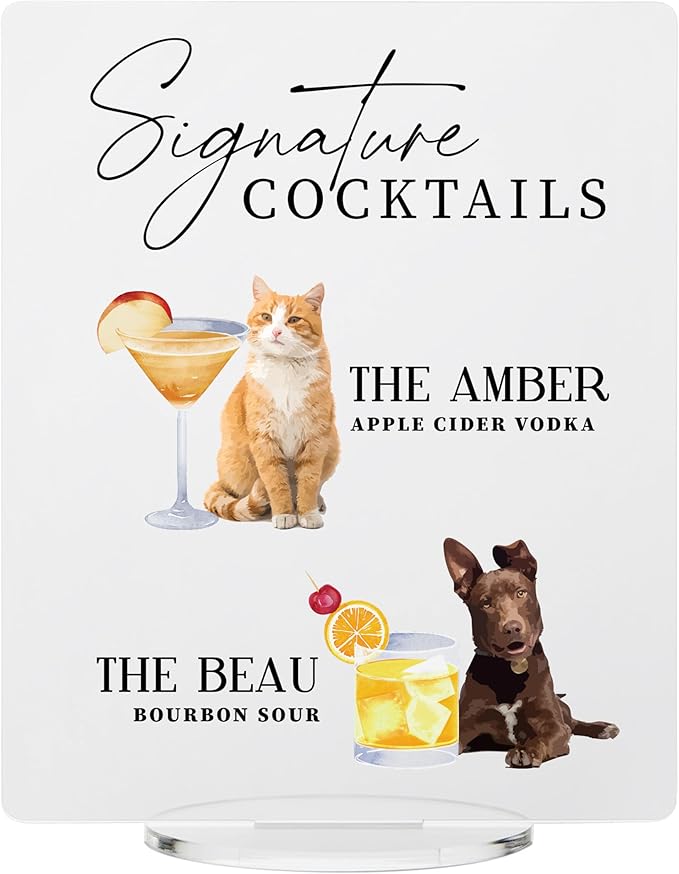 Pet Signature Drink Wedding Signs by Elation+Factory+Co.