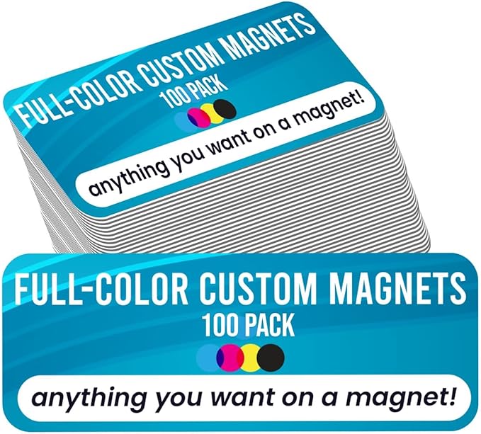 Magnet Me Up Custom 10x3 Inch Rectangle Magnet, 100 Pack, Customizable by MagnetMeUp