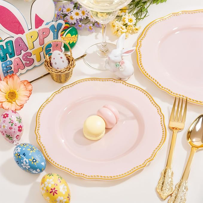 Hioasis 60pcs Pink Plastic Plates - Image 6