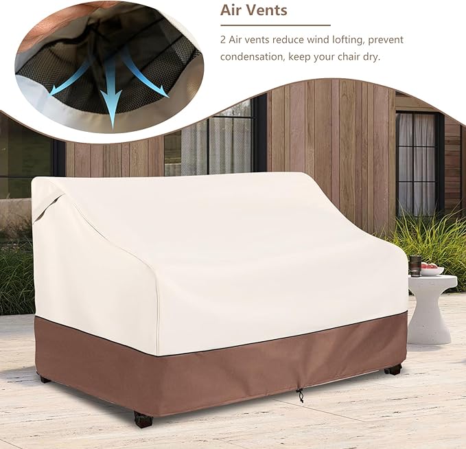 Okcool Heavy Duty Patio Sofa Cover, 100% Waterproof 2-Seater Outdoor Sofa Cover - Image 4
