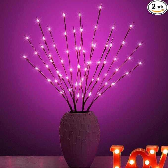 Led Branch Light Battery Operated Lighted Branches Vase Filler Willow Twig by XIANMU