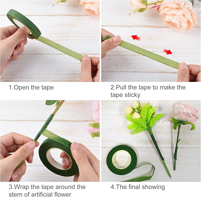 CHRORINE Floral Arrangement Kit Floral Tapes 22 Guage Floral Stem Wire 26 Gauge - Image 5