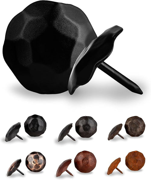 10 Pack 1" Small Round Head Iron Clavos Decorative Nails – Black – Handmade by BorderlandRusticHardware