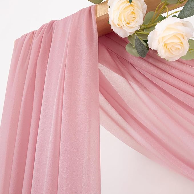 MLMC Dusty Rose Wedding Arch Draping Fabric 1 Panel 29" x 20 FT Extra Long - Image 2