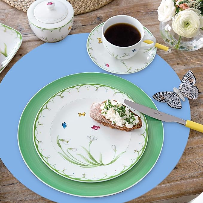 50 Pieces Baby Blue Paper Place Mats Round Disposable Table Mats Blue Paper - Image 3