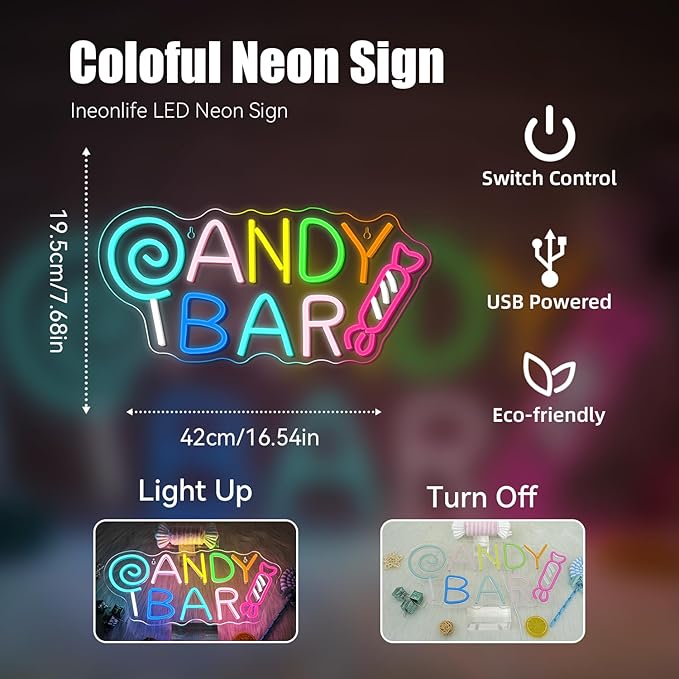 ineonlife Candy Bar Neon Sign Lollipop Neon Signs - Image 3