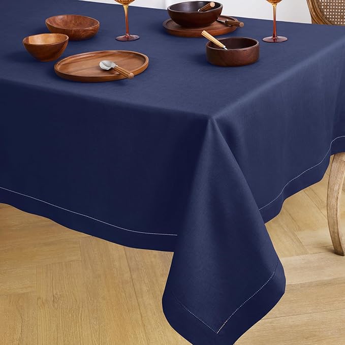 Solino Home Linen Navy Blue Tablecloth 60 x 144 Inch - Image 4