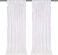 White Iridescent Sequin Backdrop 2 Panels 2FTx8FT Unicorn Backdrop Curtains by QueenDream